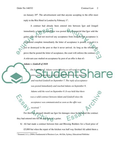 Contract Law Case Analysis