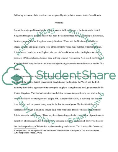 The British System of Government