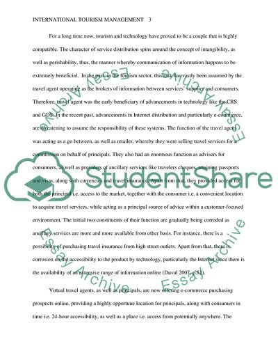 Critically review one concept or practice that has been applied in one aspect of tourism management (