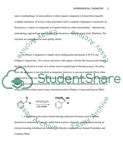 Organic Synthesis Sterine, (S)-Phenyl-1-Propanol and 1, 4-Dyhydrobenzoic Acid