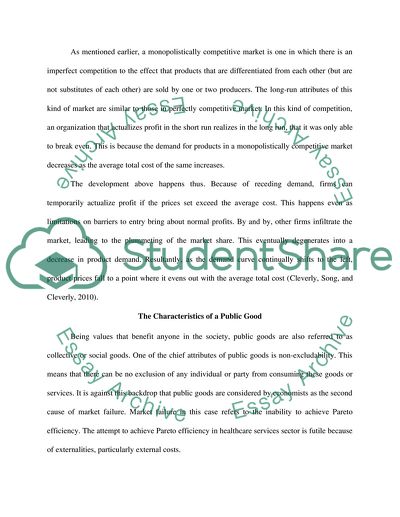 Market Structure and the Role of Government