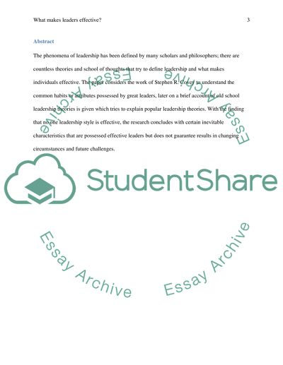 Leadersip , effective leaders what makes them effective