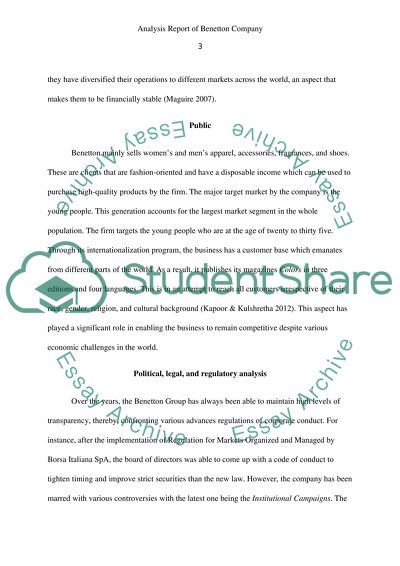 Analysis Report of Benetton Company