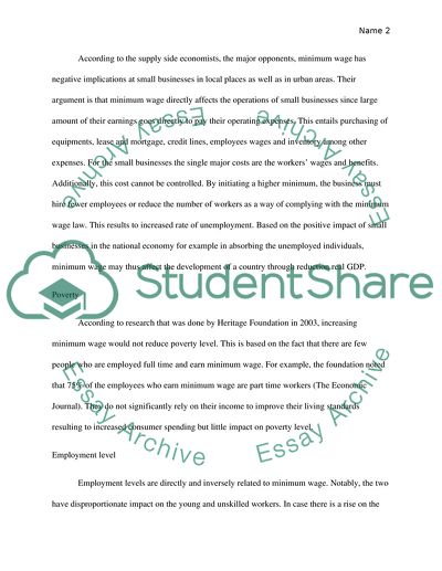 Macroeconomics: Minimum Wage