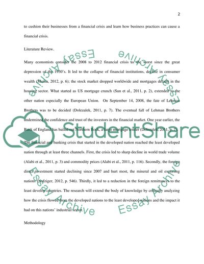 The Impact of the Global Financial Crisis on the Industrial Development of Least Developed Countries