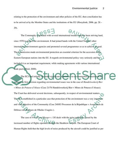 Environmental Justice in the European Union and UK Laws