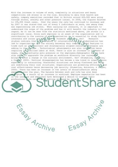 Eliminating Job Stress