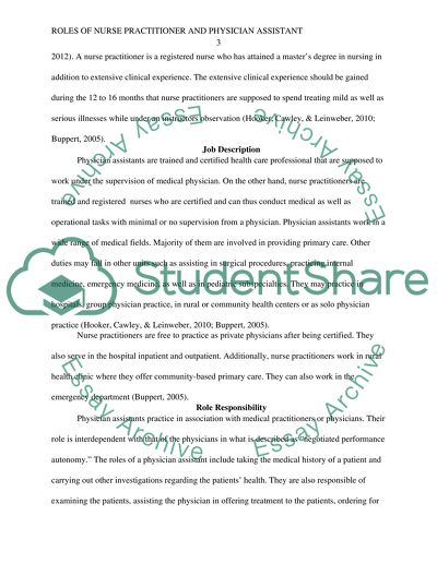Roles of a Nurse Practitioner and a Physicians Assistant