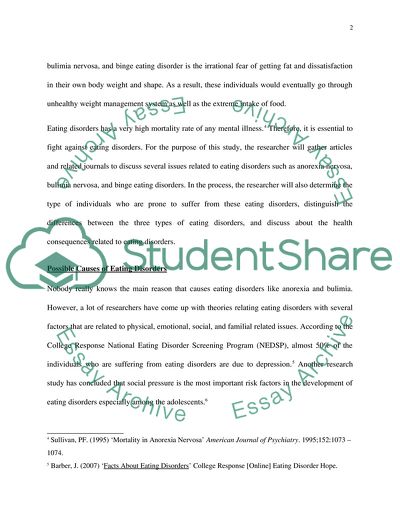 Food Disorders Related to Distorted Body Image