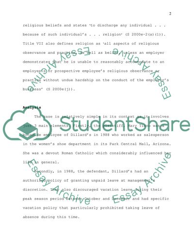 Case brefings on Mary Tiano vs Dillard store