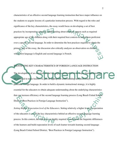 Second Language Teaching For Children Through Form Focused Instruction