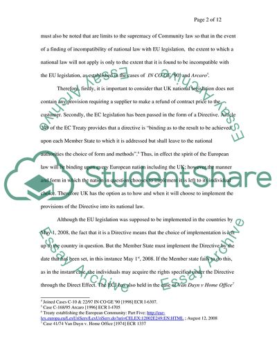 The General Principle of Supremacy of Community Law