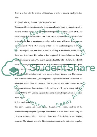 Data Analysis for Concrete Using Expanded Class as Lightweight Aggregate