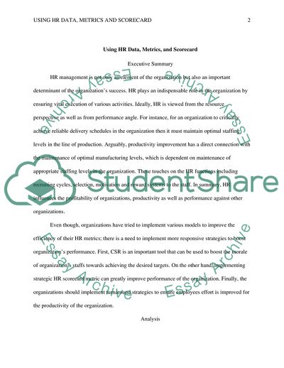 Using HR Data, Metrics and Scorecard
