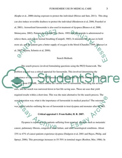 Furosemide Use in Medical Care