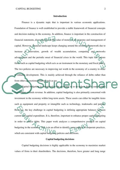 Capital Budgeting Decisions