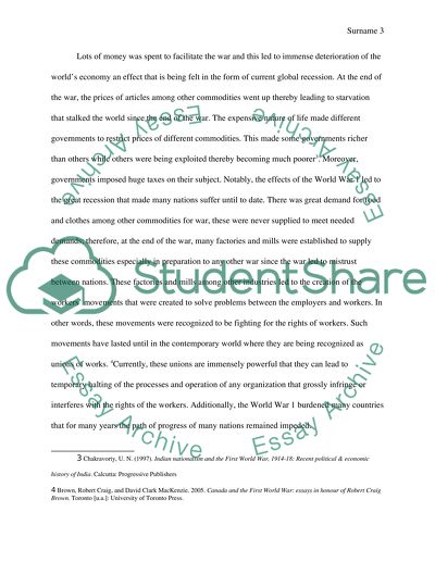 World War 1 and how it impacted the world today Politically,Geographically and Economically