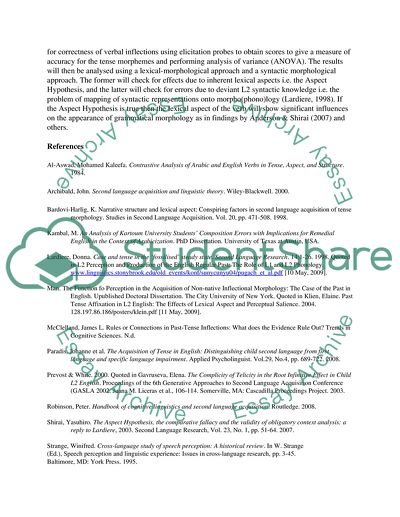 The Acquisition of Tense by L1 Arabic Learners of English Language