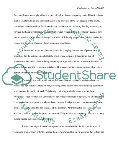 Why incentive plans cannot work