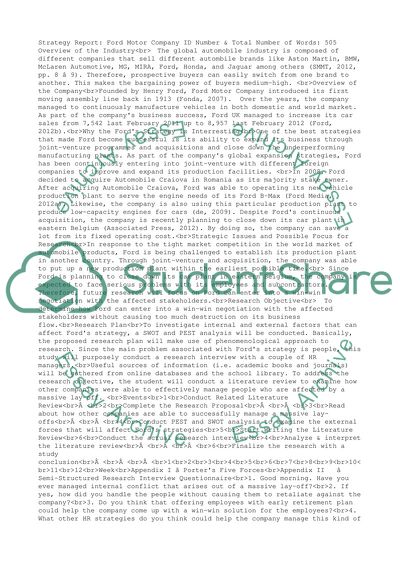 Strategy Report ( FORD)