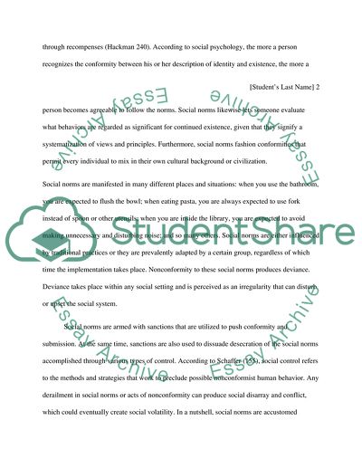 Social Norms and Sanctions Related to It