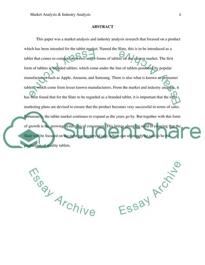 Market Analysis & Industry Analysis Tablet Market