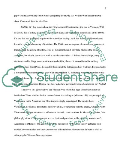 The Sixties - Sir No Sir And the Movie A Yank in Viet-Nam Compared