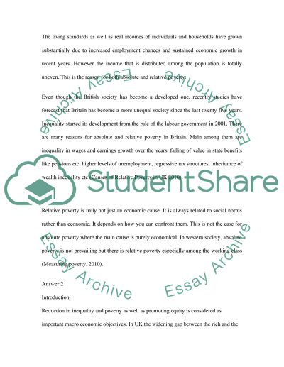 Absolute and Relative Poverty