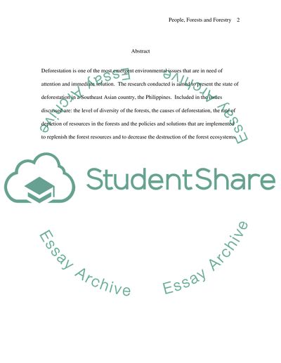 Deforestation in Southeast Asia - the Philippines