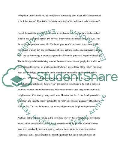 Discussion of Michel de Certeaus Idea that Everyday Life is Said to Exist Between the Lines