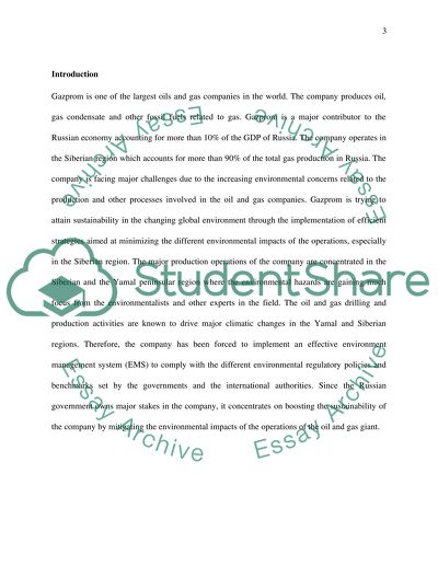 Gazprom as One of the Largest Oil and Gas Companies in the World