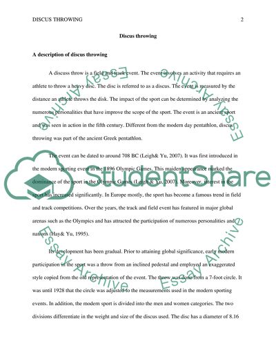 Discus and Biomechanics