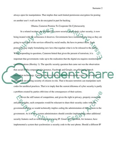 Current Events discussion in the Technology or Security Arena