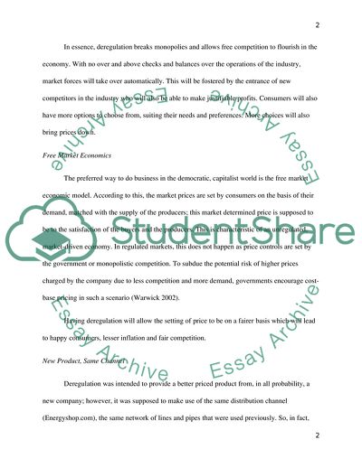 Theory and Practice of Deregulation: the Prevalence of Free Markets