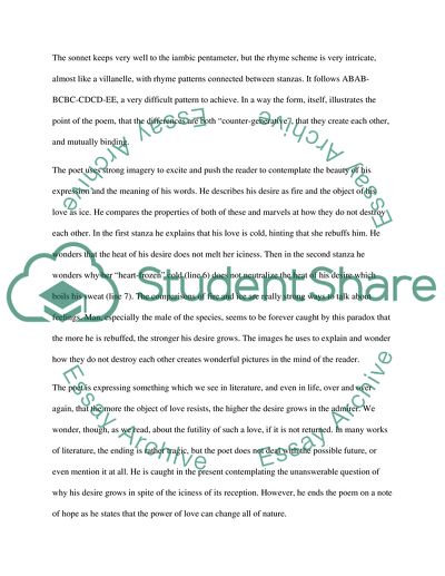 Edmund Spensers poem - Ice and Fire