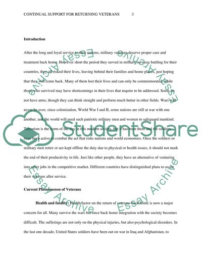 Continual Support for Returning Veterans