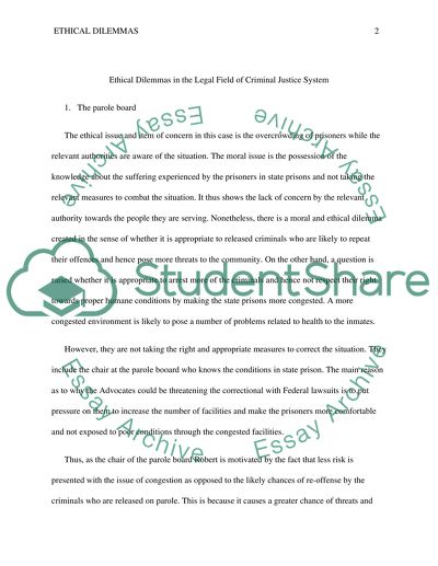 Ethical Dilemmas in the Legal Field of Criminal Justice System