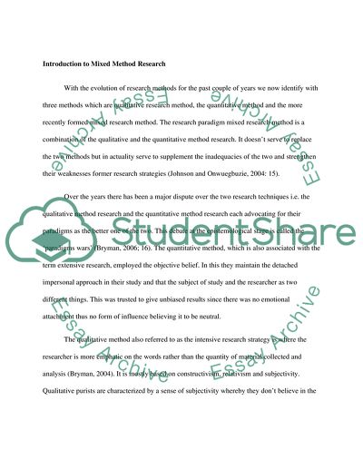 Mixed Method Research