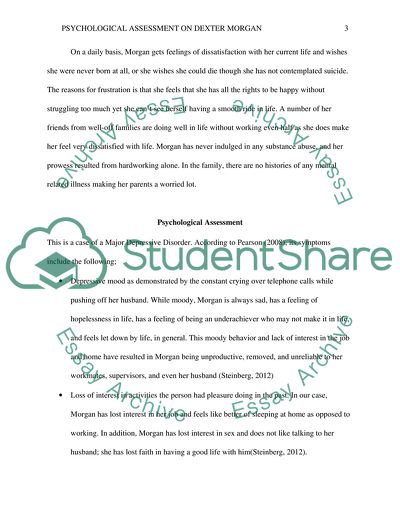 Psychological Assessment on Dexter Morgan