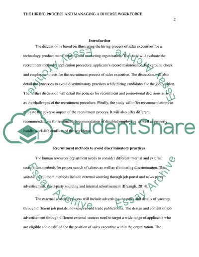 The Hiring Process and Managing a Diverse Workforce