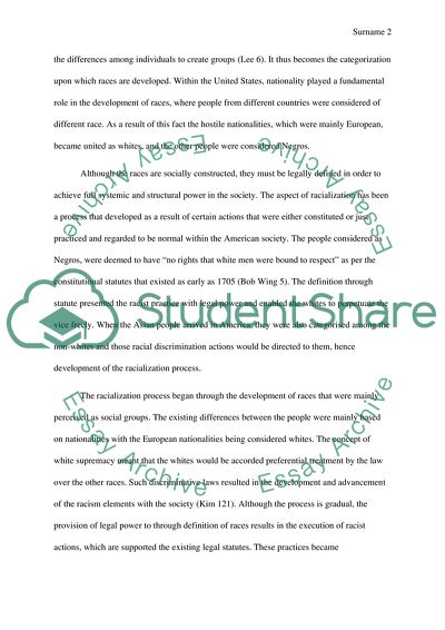 Racialization and Racism