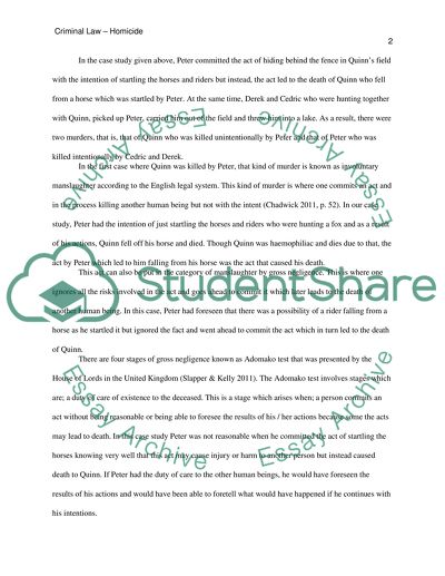 Criminal Law - Homicide