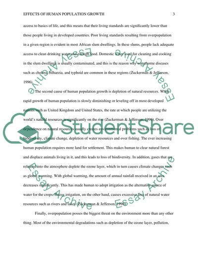 Global threats to human beings caused by human population growth