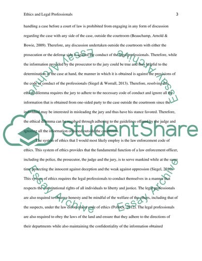 Ethics and Legal Professionals