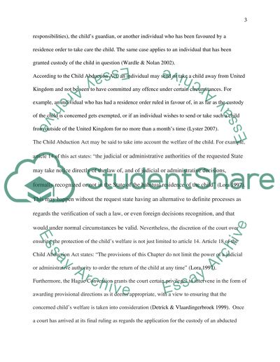 The Analysis of the Child Abduction Act