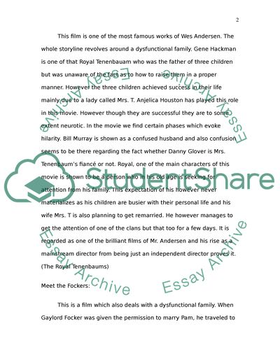 Dysfunctional Families in Hollywood Movies