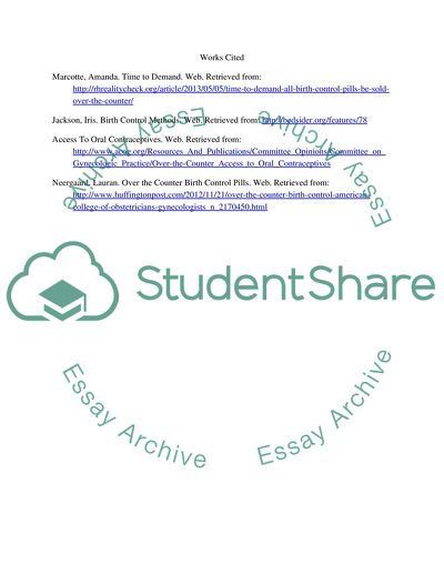 Should Birth Control Pills Be Sold Over the Counter