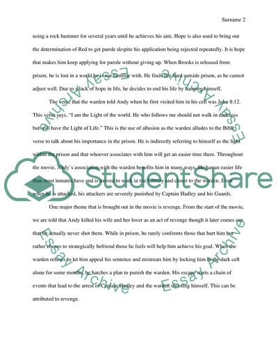 The Shawshank Redemption Movie study assignment