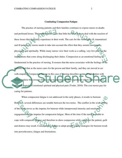 Combating Compassion Fatigue