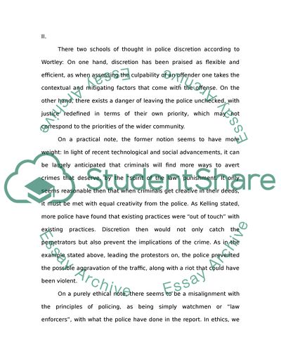 Analysis of Police Discretion